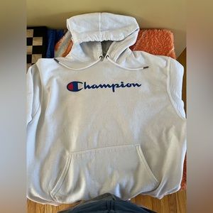 VGUC Champion White Hooded Sweatshirt